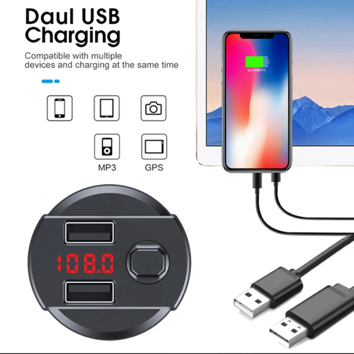 Двойной USB автомобильный Bluetooth 5,0 MP3-плеер многофункциональный автомобильный комплект с приемником громкой связи новое поступление