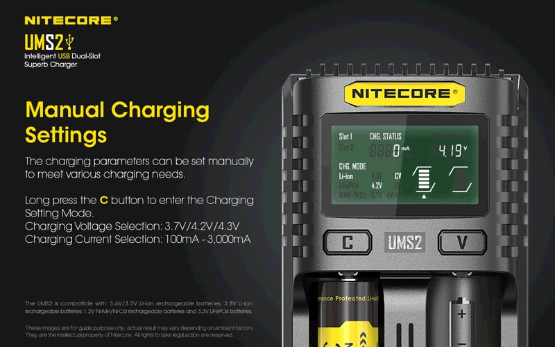NITECORE UMS2 Dual-slot Superb Intelligent USB Charger (14)