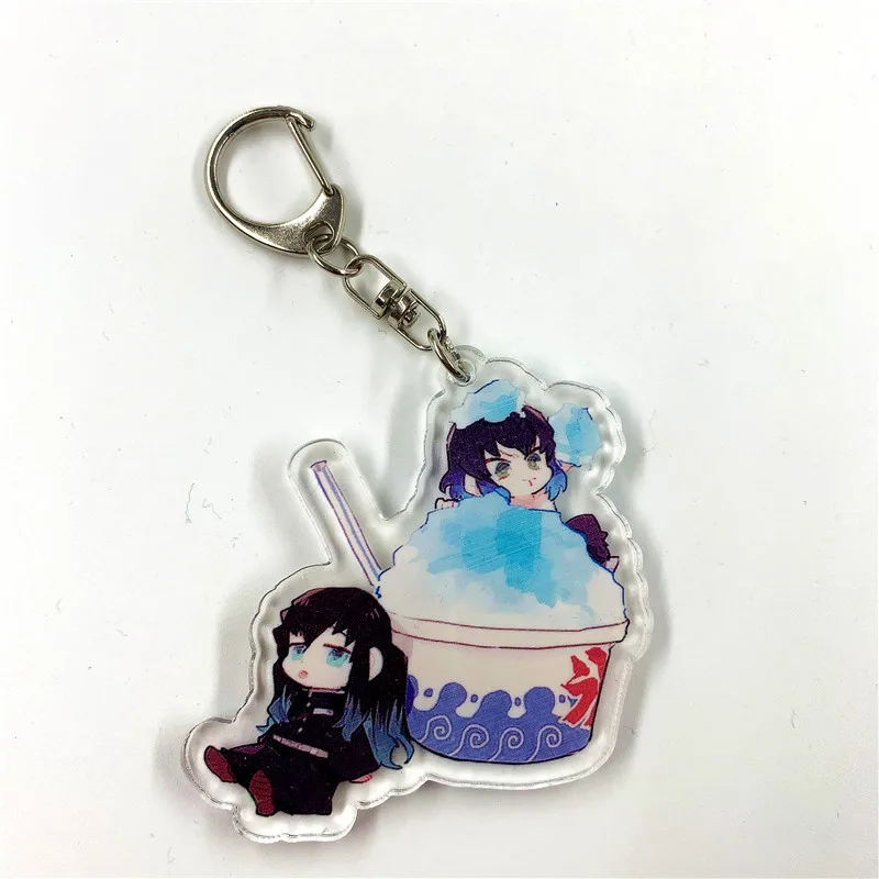 Аниме брелок демон убийца: Kimetsu без Yaiba Chibi брелок мультфильм акриловые подвески аксессуары Подарки для вентиляторов - Цвет: Q