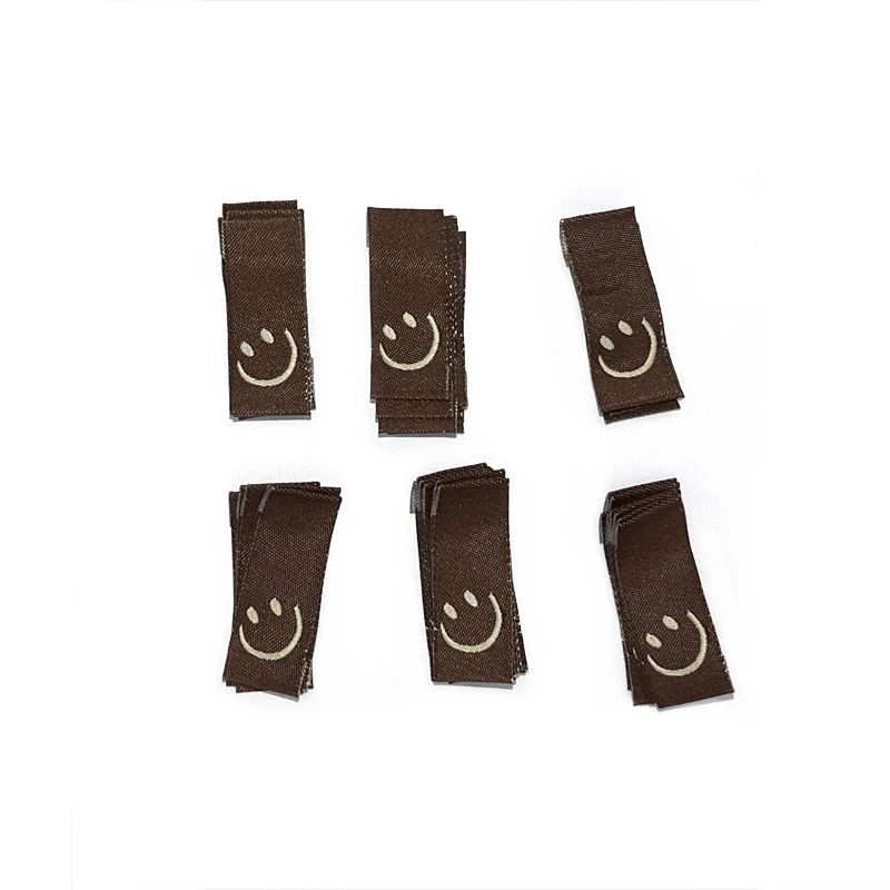 Smile Embroidery Labels For Handmade Garment Tags Kids Clothes Care Bags DIY Supplies Sewing Accessories 1.5x4cm 50Pcs 11Colors clothing labels garment labels sewing labels