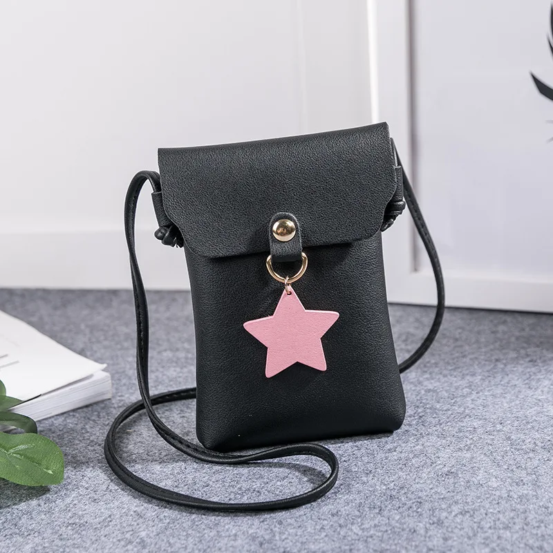 

Women Single Shoulder Pack Summer New Vertical Pendant Star Mini Change Pack Wholesale Coin Purses Wallet Clutch Bag PU