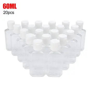 

20Pcs 60ml Portable Travel Clear Empty Refillable Sanitizer Liquid Soap Bottle Can be used to dispense and store most liquids.