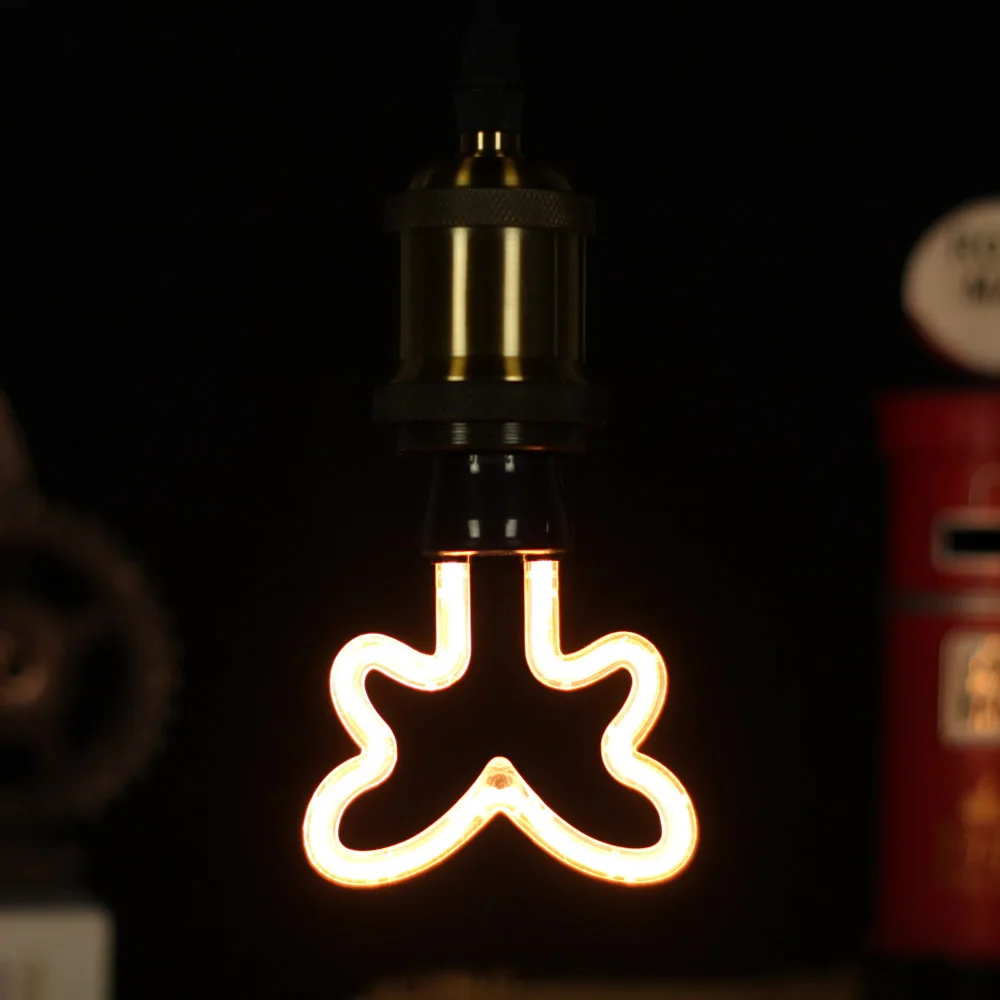 

Edison Retro LED Ring Bulb Flexible Filament LED Creative Warm Light Decorative Light Bulb 220V 4W