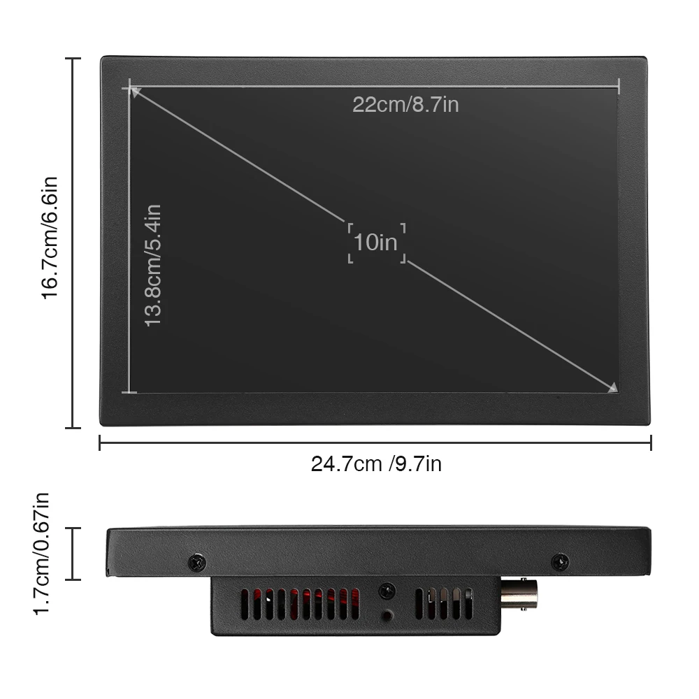 EYOYO EM10X 1" ips 1920X1200 HDMI BNC компьютерный монитор с VGA USB динамиком монитор для CCTV камеры безопасности Pantalla DVD