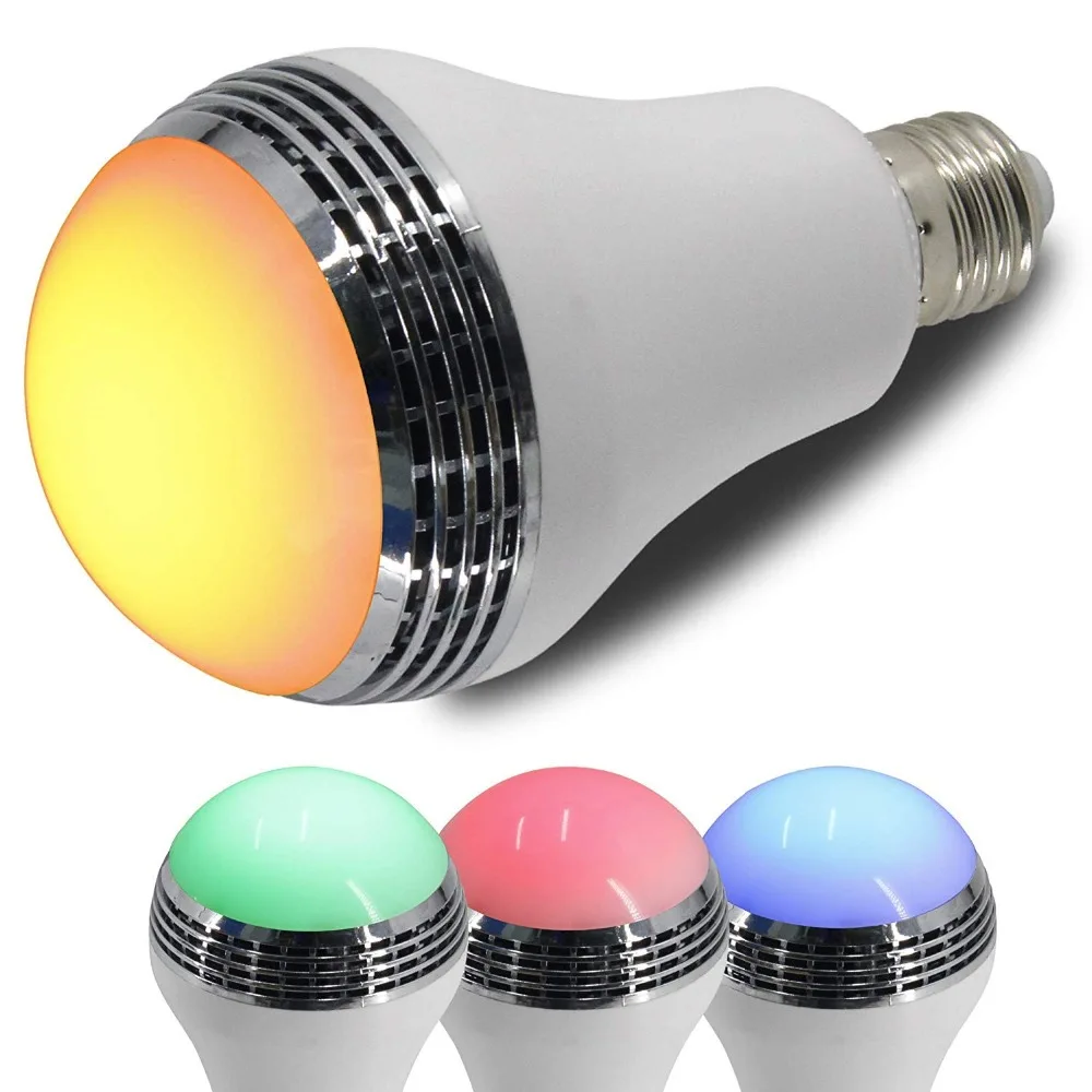 Интеллектуальный многоцветный музыкальный светодиодный лампочка Беспроводная лампочка в форме Bluetooth спикер телефон Дальний свет управления для дома