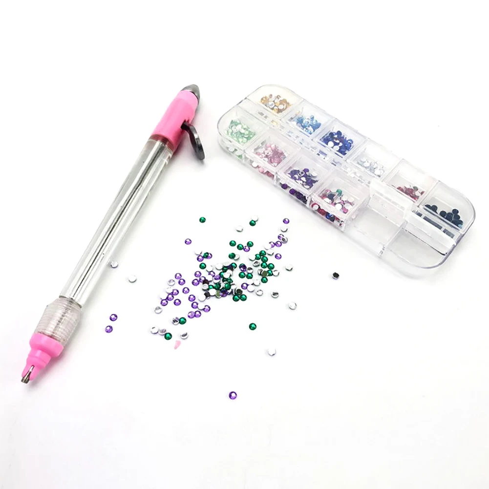 

DIY Drill Point Pen Double Head Nail Pen Diamond Painting Crystal Beads Handle Rhinestone Earring Pick Crayon Manicure Nail Tool