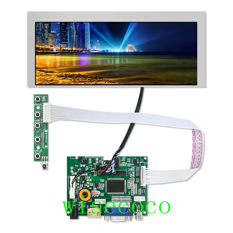 7,8 дюймов 800*300 AA078AA01 ЖК-дисплей растягивающийся экран VGA HDMI LVDS 30 контактов плата контроллера Промышленная - Цвет: lcd with screen