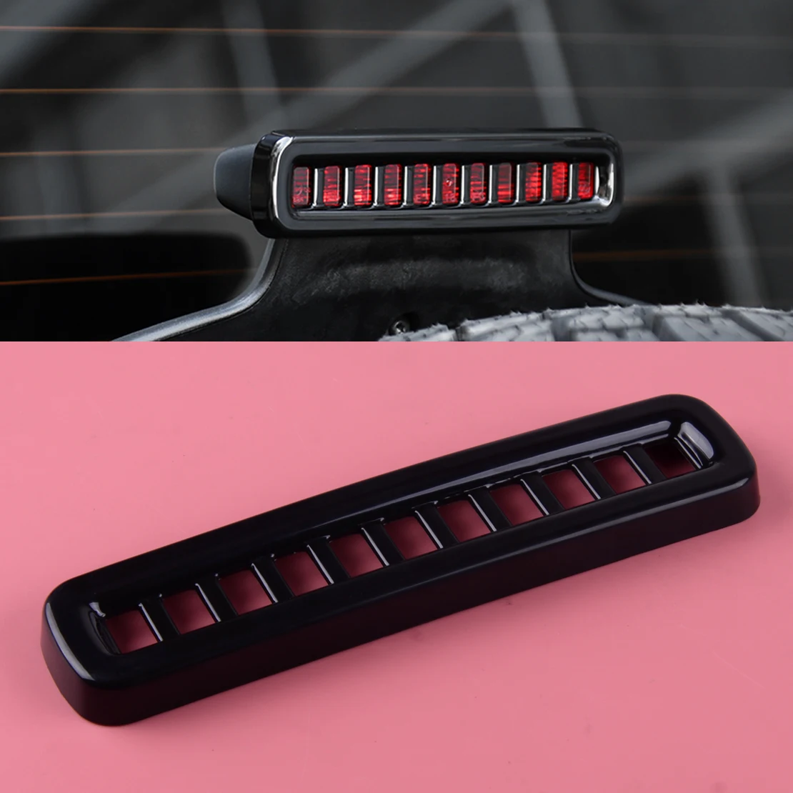 Beler Черный ABS третий тормозной светильник, накладка, панель 16,5x3,9 см, подходит для Jeep Wrangler JL