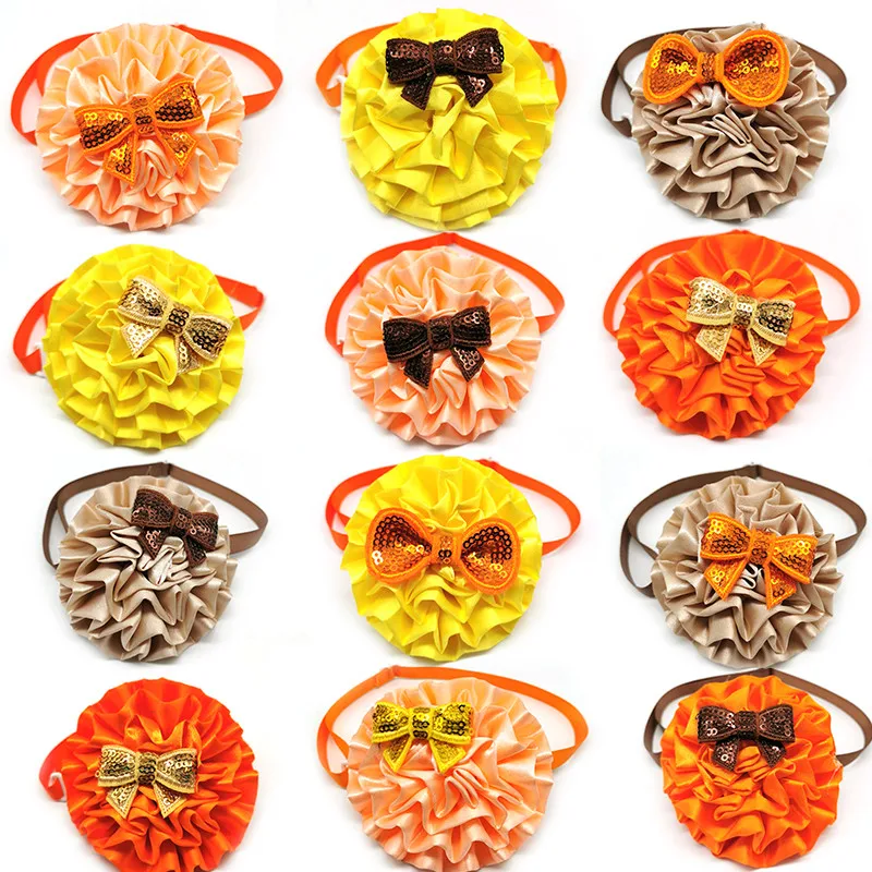 

50/100pcs Thanksgiving Pet Supplies Dog Bow Tie Collar Thanksgiving Dog Bowties Neckties Middle Largre Dog Accessories