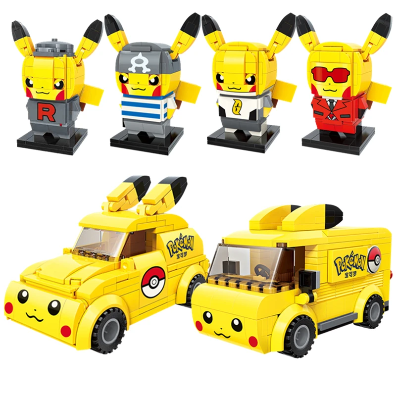 Новые Pokémon Bikachu Poké Ball летние милые строительные блоки для автомобилей комплекты