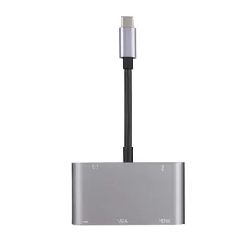 

Hot Sale 4K Ifmeyasi 5-in-1 Type-C HUB Adapter With HDMI 1080P VGA USB 3.0 USB-C PD Charging Audio
