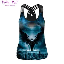 Летний женский спортивный жилет с принтом угла, женские рубашки для йоги, жилет для бега, фитнес-футболки, майка с перекрестной бретелькой, топы для тренировок, спортивная блузка