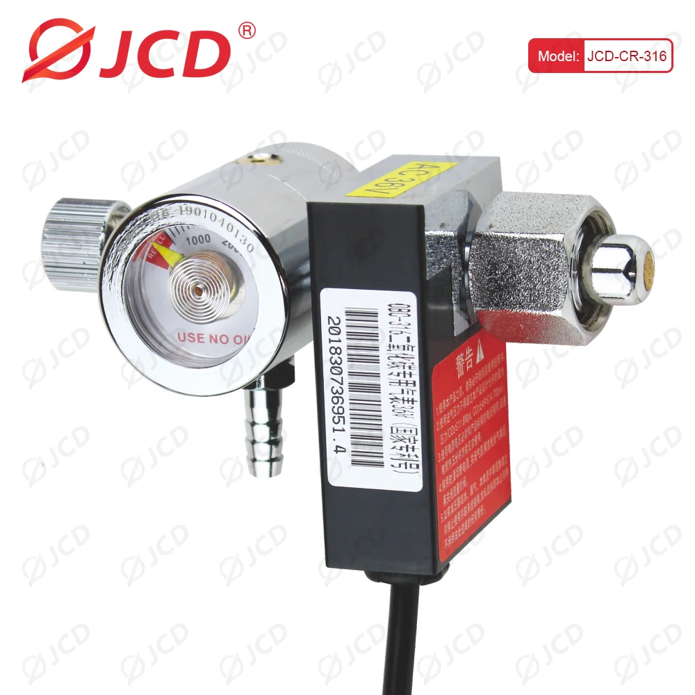 JCD G5/8"-14 0-25Mpa Argon CO2 Mig Tig Flow Meter Gas Regulator Flowmeter Welding Weld Gauge Argon Regulator Pressure Reducer 6