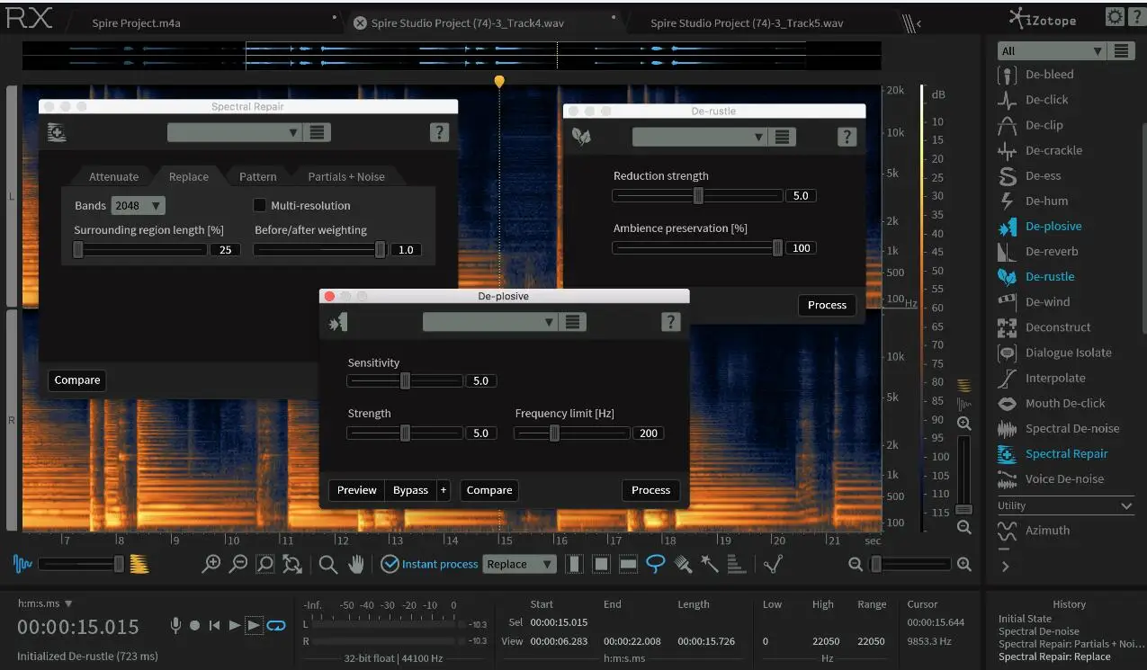 Izotope Rx7 音频修复去噪音去人声齿音喷麦插件win Mac 九鸿音频网