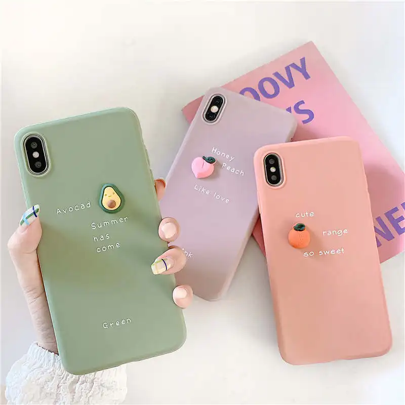 

3D Candy Color Avocado Letter Soft Case For Huawei Honor 8X 20 9X Play Y9 2019 Nova 3i 3 5 Mate 10 Lite P20 P30 Pro Cover gift