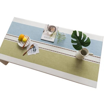 

Plaid Decorative Linen Tablecloth with Tassel Waterproof Oilproof Thick Rectangular Wedding Dining Table Cover Tea Table Cloth
