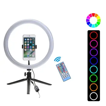 

LED Ring Light 2800-6500K RGBW Dimmable 13inch Selfie Ring Photo Light bluetooth APP + Infrared Remote Control Photography Lamp