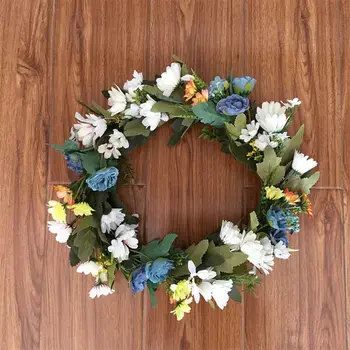 

Artificial Flowers Multicolor Daisy Wreath Spring Wreath Outdoor for Front Door Wall Window Party Wedding Décor