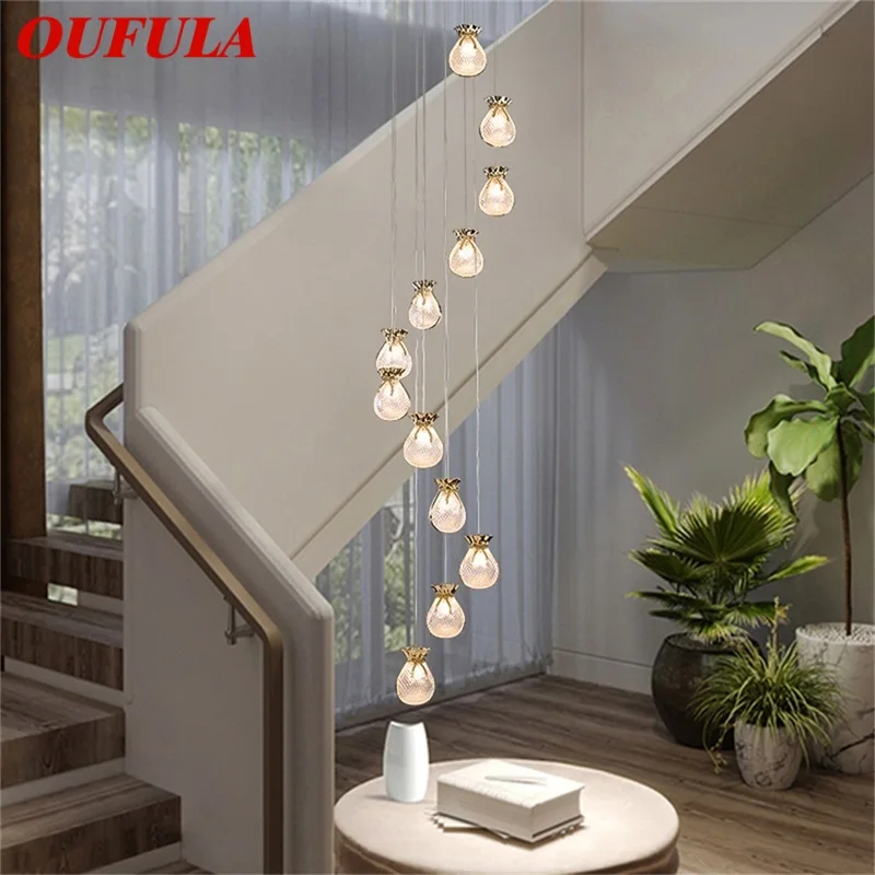 

OUFULA Nordic Creative Chandelier Lamps Modern Fixtures Pendant Lighting Home LED for Stairs Hall