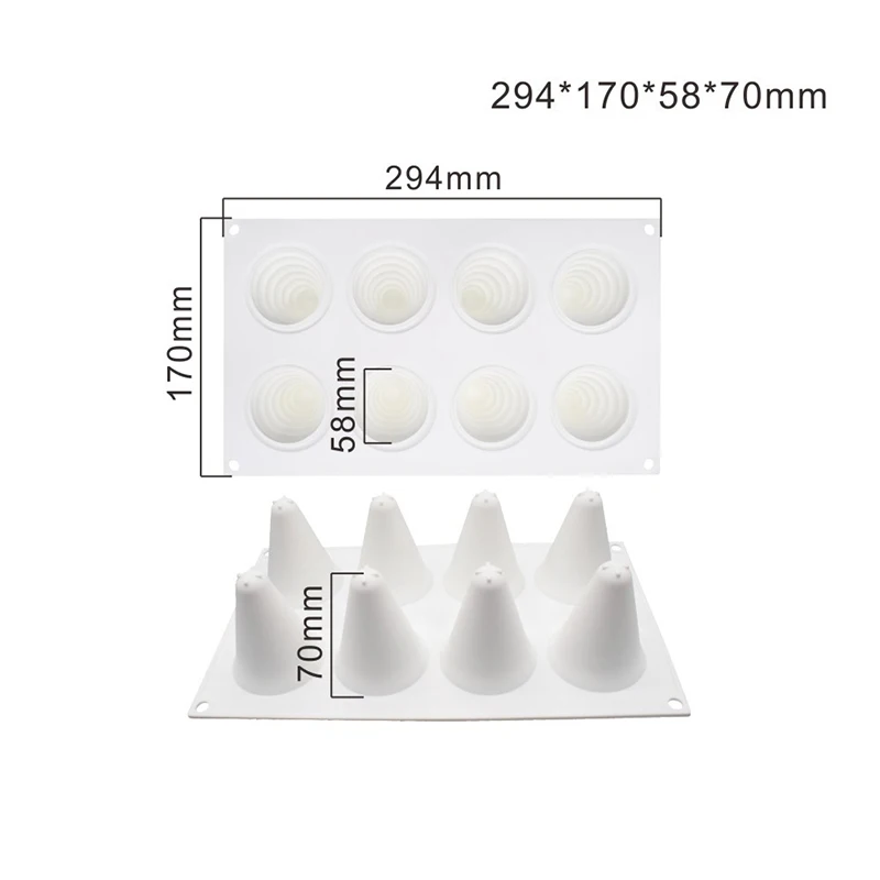 Christmas Tree Silicone Mold Cake Decorate Mould Tools 8 Cavity 3D Shaped Mousse Molds Non-stick DIY Baking Cake Moulds Tools5