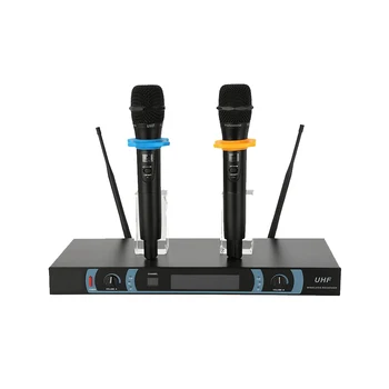 O uhfワイヤレスマイクシステムプロフェッショナル2チャンネルマイクシステム2マイク1ワイヤレス受信機