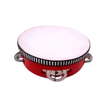 

Educational Intellectual Education Toy Music Tambourine Beat Instrument Hand Drum (Red)