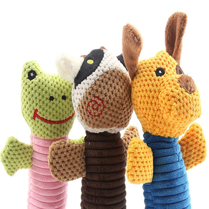 

cute dog cat plush squealing sound dog toys funny polar durability chew molar toy suitable for all animals dog livestock frog f999