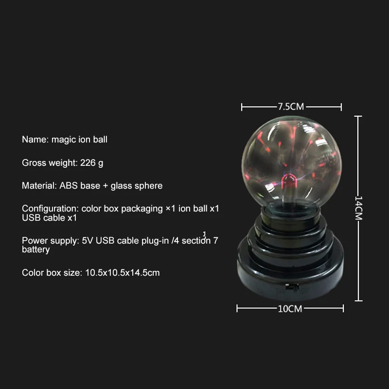 USB Led Волшебный электростатический ионный шар ночной Светильник для дома Рождественская вечеринка Хэллоуин Декоративный светильник s атмосфера ночной Светильник s