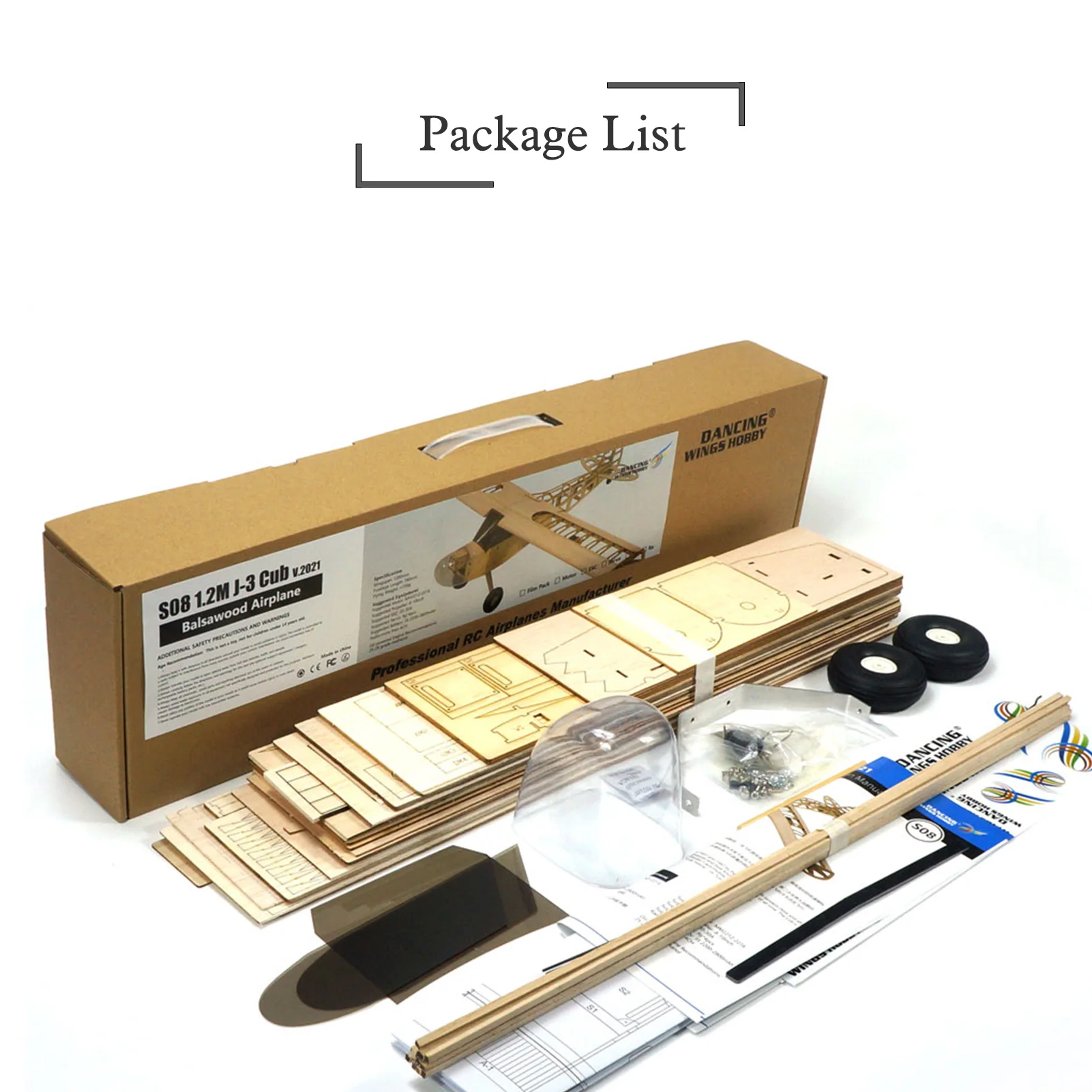 춤추는 날개 취미 S0801Balsa 우드 RC 비행기, 1.2M 파이퍼 큐브, 원격 제어 항공기 키트, PNP 버전, DIY 비행 모델