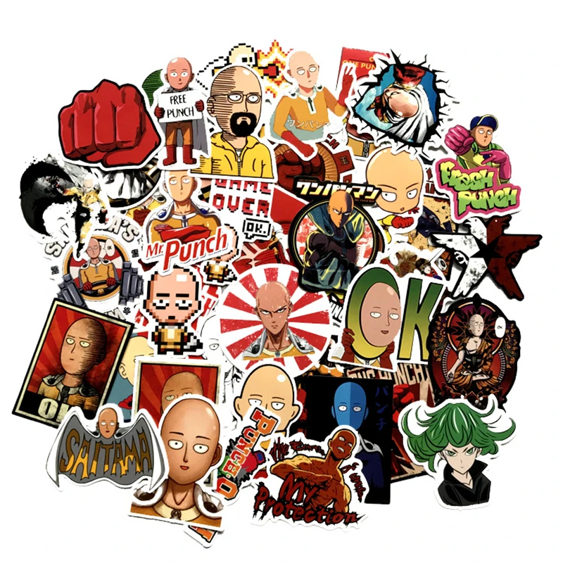 Аниме ONE PUNCH-MAN Saitama 50 шт. стикер ноутбук косплей реквизит багажная коробка автомобиль мотоцикл декоративные наклейки на стену
