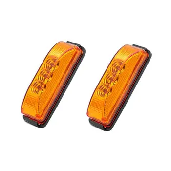

2pcs 3LED Lights 12V Side Marker Clearance Fish Shape Truck Trailer Light E7CA