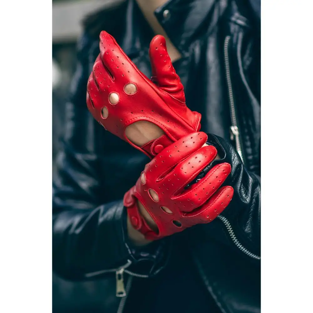 Женские перчатки Harssidanzar с сенсорным экраном, Роскошные итальянские перчатки из овчины, кожаные перчатки для вождения, без подкладки, в винтажном стиле