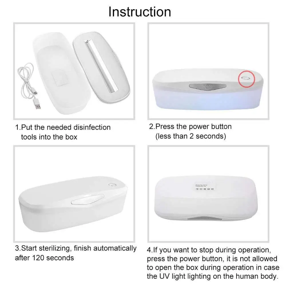  UV Sterilizer LED Disinfection Device Beauty Disinfector Box Ultraviolet Light Disinfection Box Cle - 4000058955725