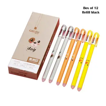 

12Pcs/Set Cute Erasable Gel Pen 0.5mm Novelty Washable Pen Erasable Magical Kawaii Blue Stationery Pen Black Ink Student Sc V6E2