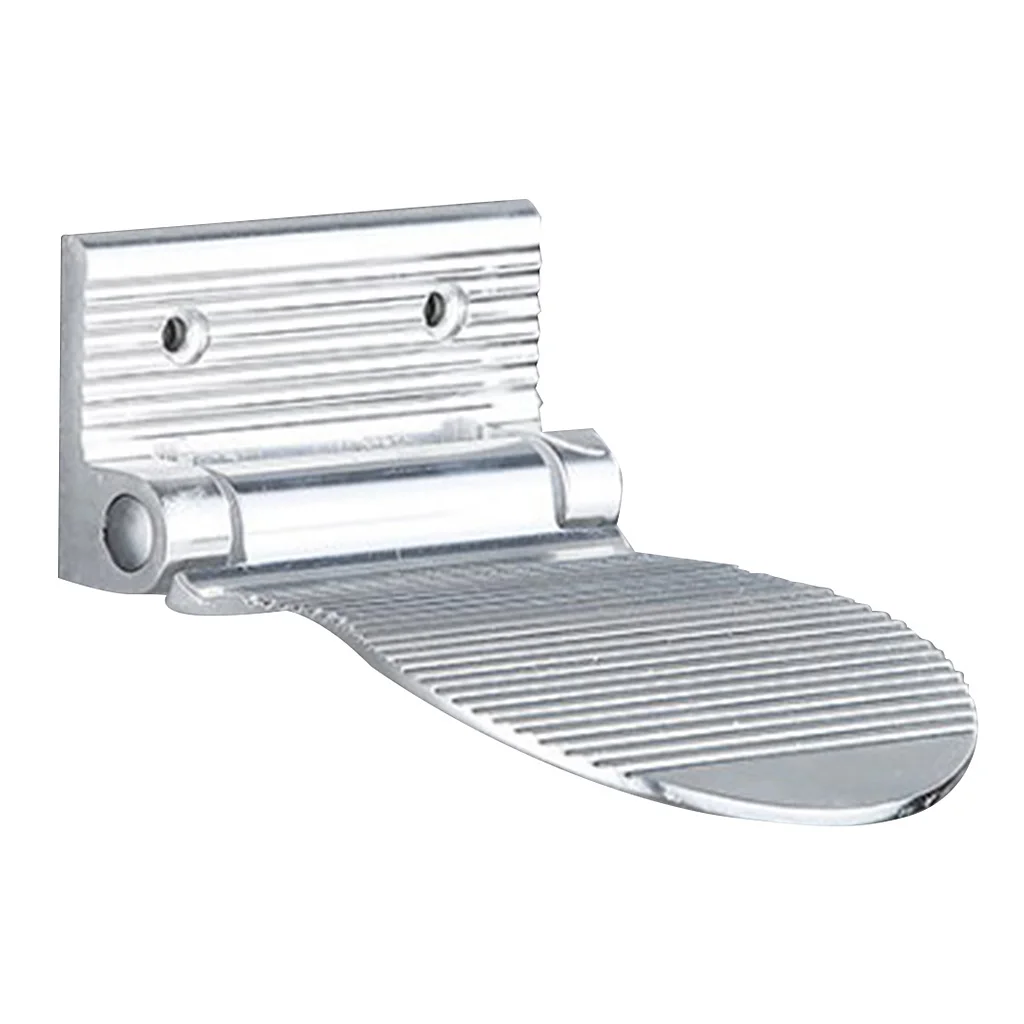 Aluminum Alloy Folding Bathroom Foot Rest Step - Safety Non-Slip Shower Footrest Grip Pad for Shaving Legs, Silver/Black