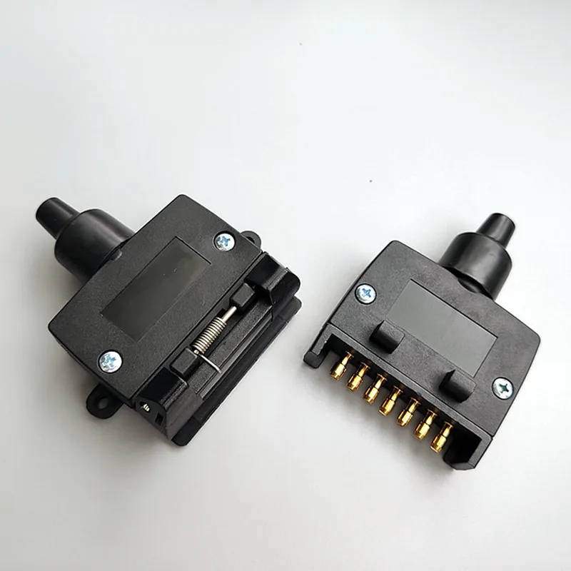 7 Pin Flat Male Female Trailer Connector Plug Socket Boat Caravan Motorhome Car Auto Truck RV Parts Camper Accessories