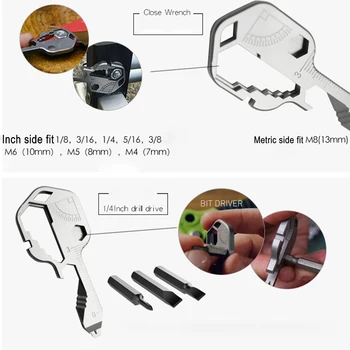 

24-in-1 Keychain Multi-function Portable Key Tool Versatile Outdoor Mini Bottle Tool Stainless Steel Screwdriver Bottle Opener