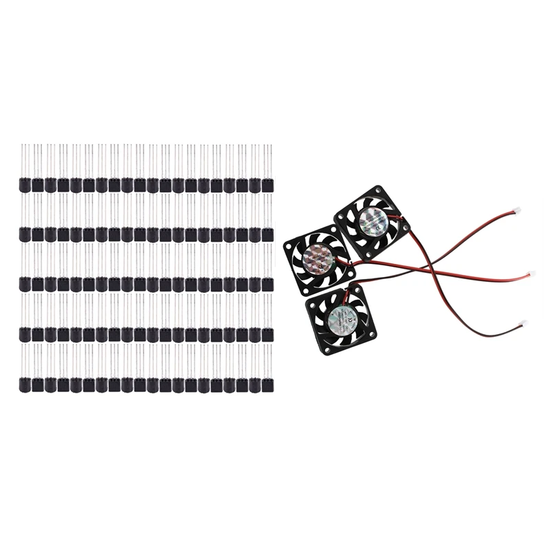 100 x 2N2222 NPN TO-92 Plastic-Encapsulate Power Transistors 75V 600MA &amp 3 Pcs 4cm 2 Pin DC Brushless 12VDC 0.10A CPU Cooler Coo |