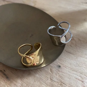 

High quality fashion S925 sterling silver ring French style personality opening adjustable ring for wedding party fine jewelry