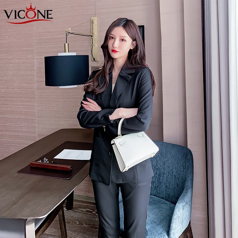 VIOCNE Spring New Suit Jacket Female Office Lady Version Suits Two-piece Black Suit Women Suits - 4.00064E+12