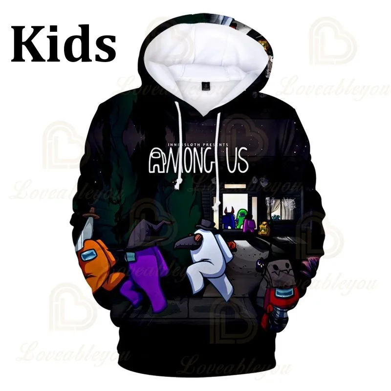 

2020 Among Us Hoodie 3D Women Sweatshirt Long Sleeve Men's Hoodie Unisex Streetwear Video Games Harajuku Kids Clothes