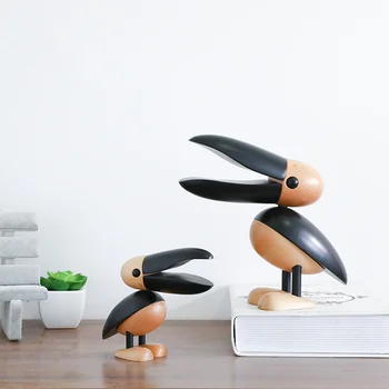 

Primary color wooden crafts processing eucalyptus big mouth puppet bird creative gifts novelty practical home decoration large