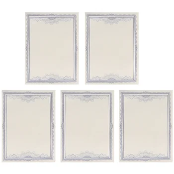 

1 Set 5Pcs Certificate Paper Blank 12K Blue Border Inner Sheet Certificate Core Paper Core