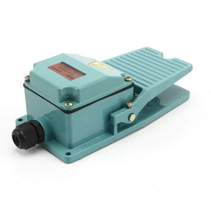 1 PCS AC 250V 15A 1NO 1NC Momentary Treadle Pedal Foot Switch w Cable Gland TFS-402 Green