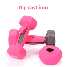 

Dumbbell Ladies Children’s Fitness Dipped Plastic Coated Color Small Matte Smooth Hexagonal Dumbbells Fitness Equipmen