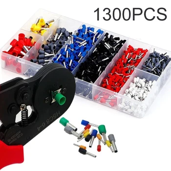 

1300pcs/box Pipe Type Terminal Crimping Pliers Set 0.25-10 With Hand Tool Crimping Plier Crimping Terminals Kit