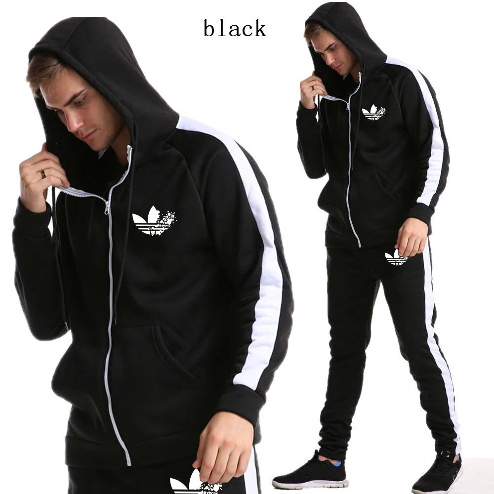 

2019 New Two Pieces Set Fashion Hooded Sweatshirts Sportswear Men Tracksuit Hoodie Autumn Brand Clothes Hoodies+Pants men sets