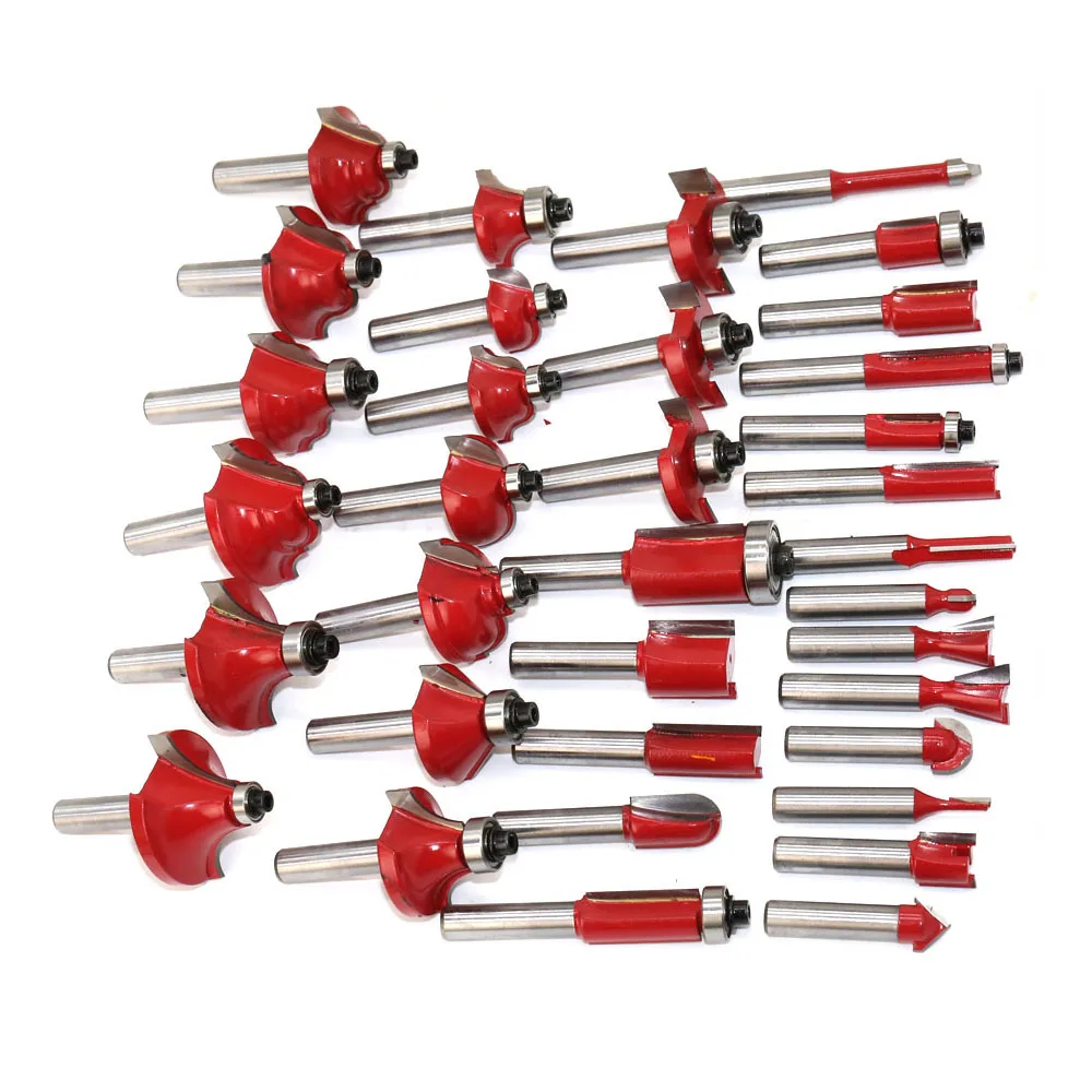 

35pcs/set Woodworking Milling Cutters 8mm Shank Carbide Router Bit For Wood Cutter Engraving Cutting Tools wood Router