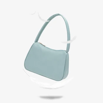 

Shoulder Bag Hobo Purses Handbags for Women 2020 Trend High Quality Waterproof Nylon Fabric Solid Color Lady's Baguette Bag