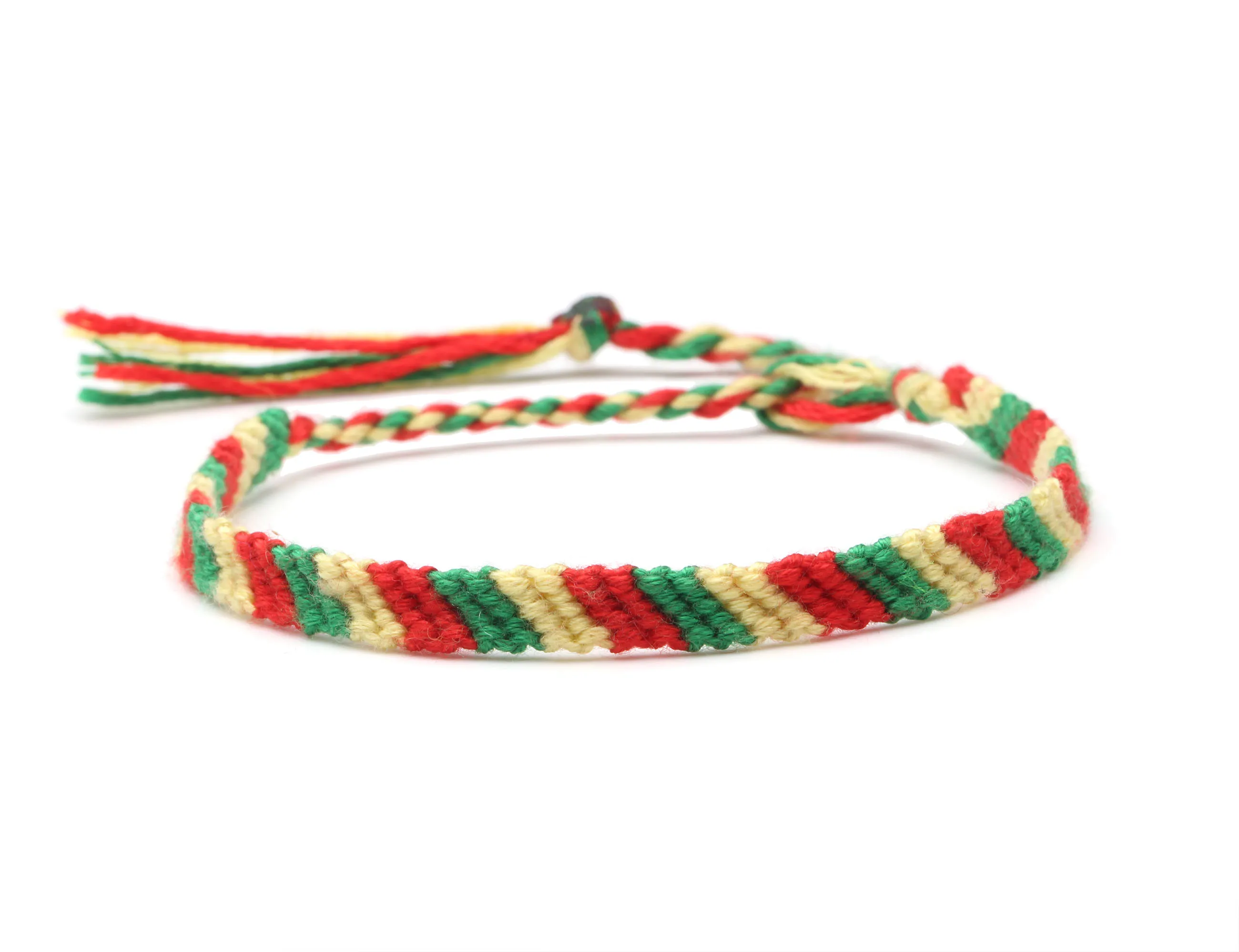 Boho разноцветный плетеный браслет с вышивкой ручной работы конфетная полоса